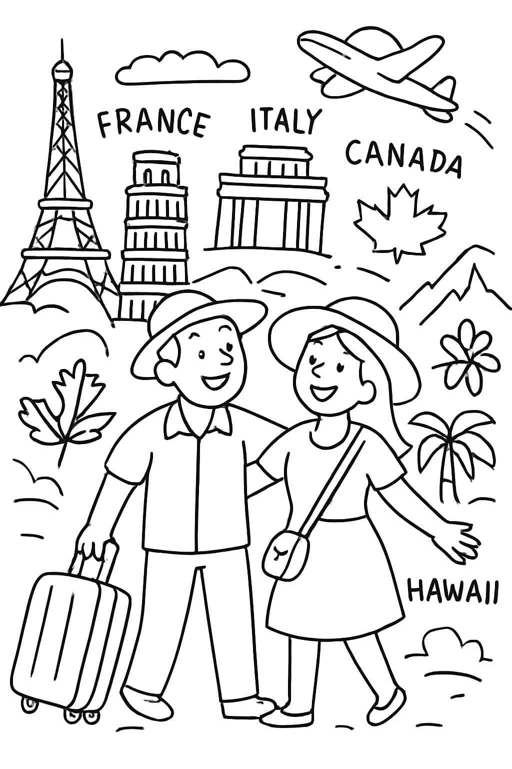 My aunt and uncle's global travels to France, Italy, Germany, Canada, Switzerland, and Hawaii.