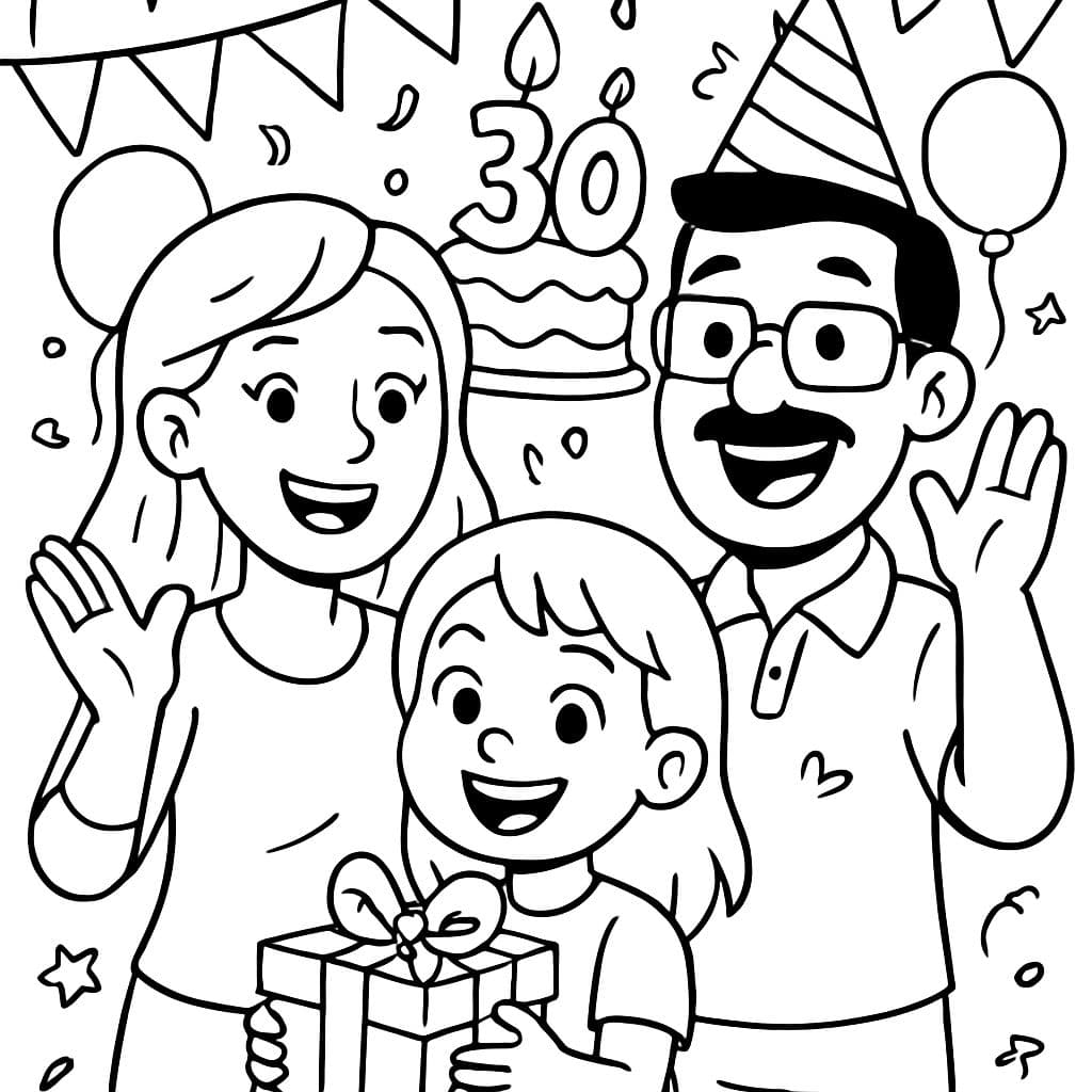 30e fête d'anniversaire avec moi, ma mère et mon beau-père