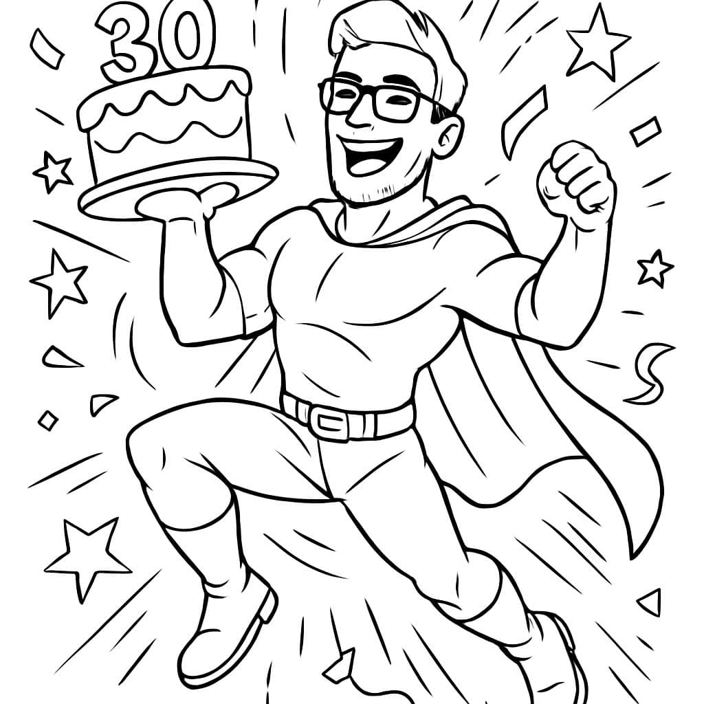 Una tarjeta de cumpleaños por los 30 años de mi padrastro Colton.