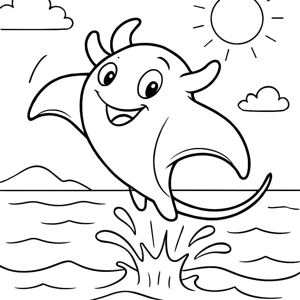 un manta saltando del agua y haciendo una voltereta
