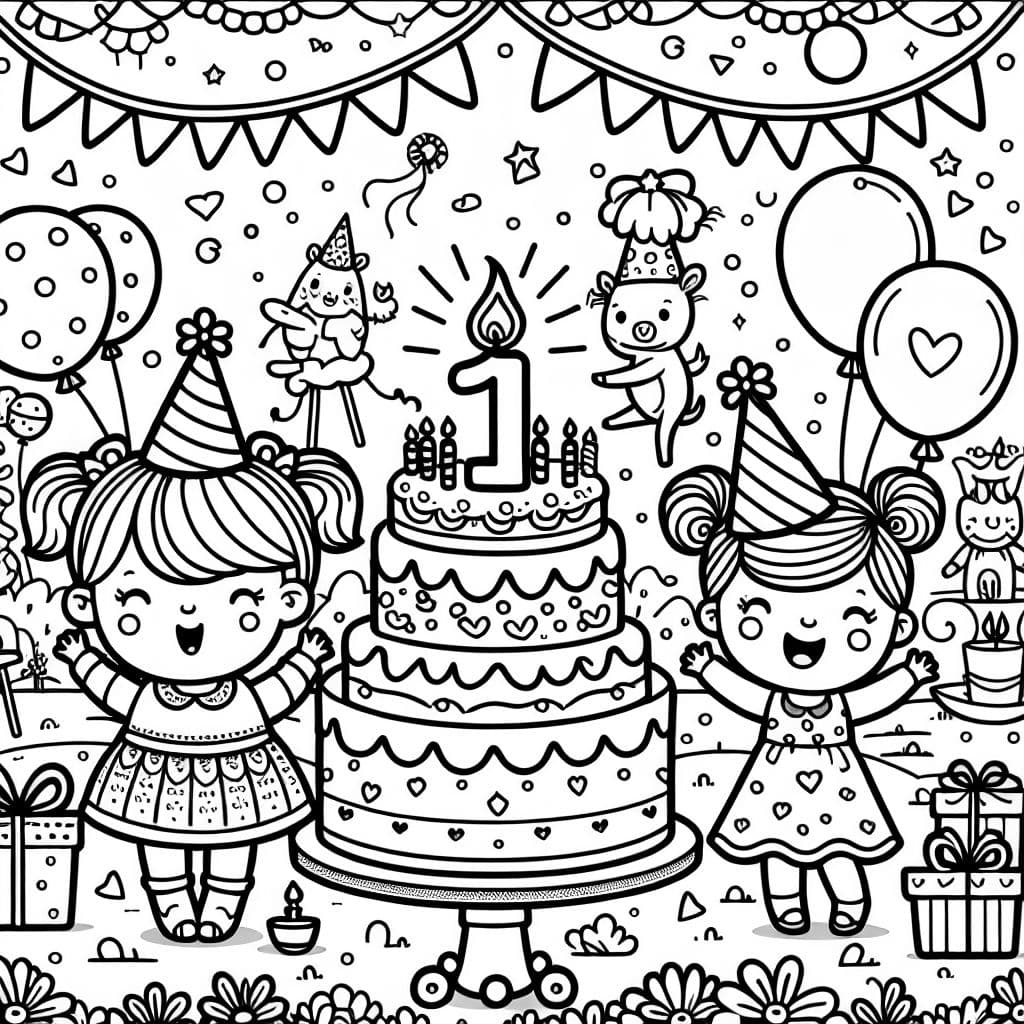 Una página de cumpleaños para el primer cumpleaños de Mabel