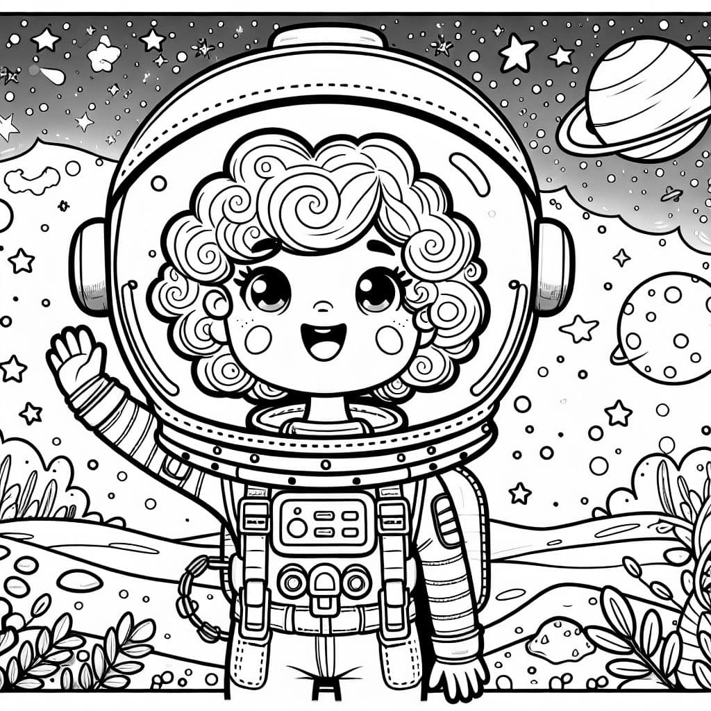 Una astronauta genial en una aventura espacial.