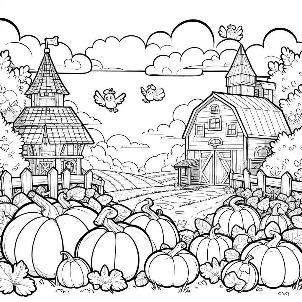 Un champ de citrouilles plein de plaisir et de créativité pour les enfants.