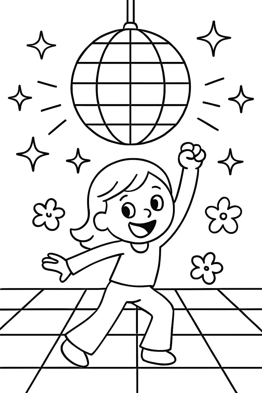 bola de discoteca y pista de baile sin personas