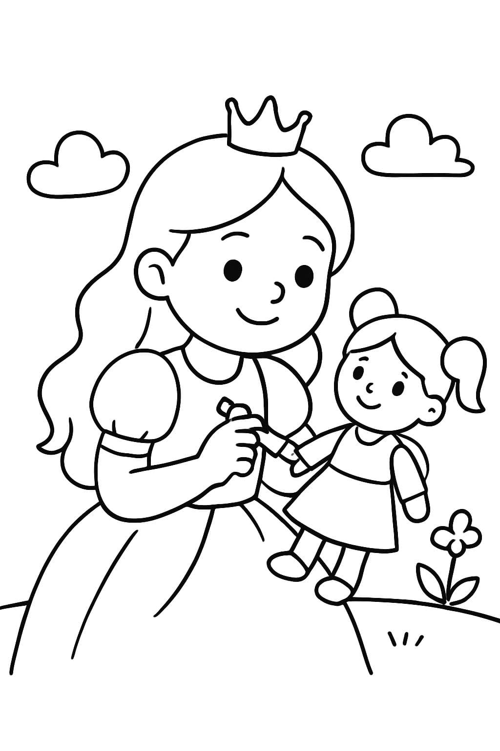 uma princesa chamada Samya com diabetes tipo 1 usando a caneta de insulina nas suas bonecas
