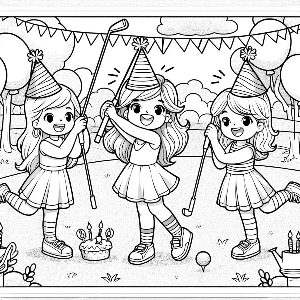 Feliz cumpleaños Nelsie tema de golf para niñas