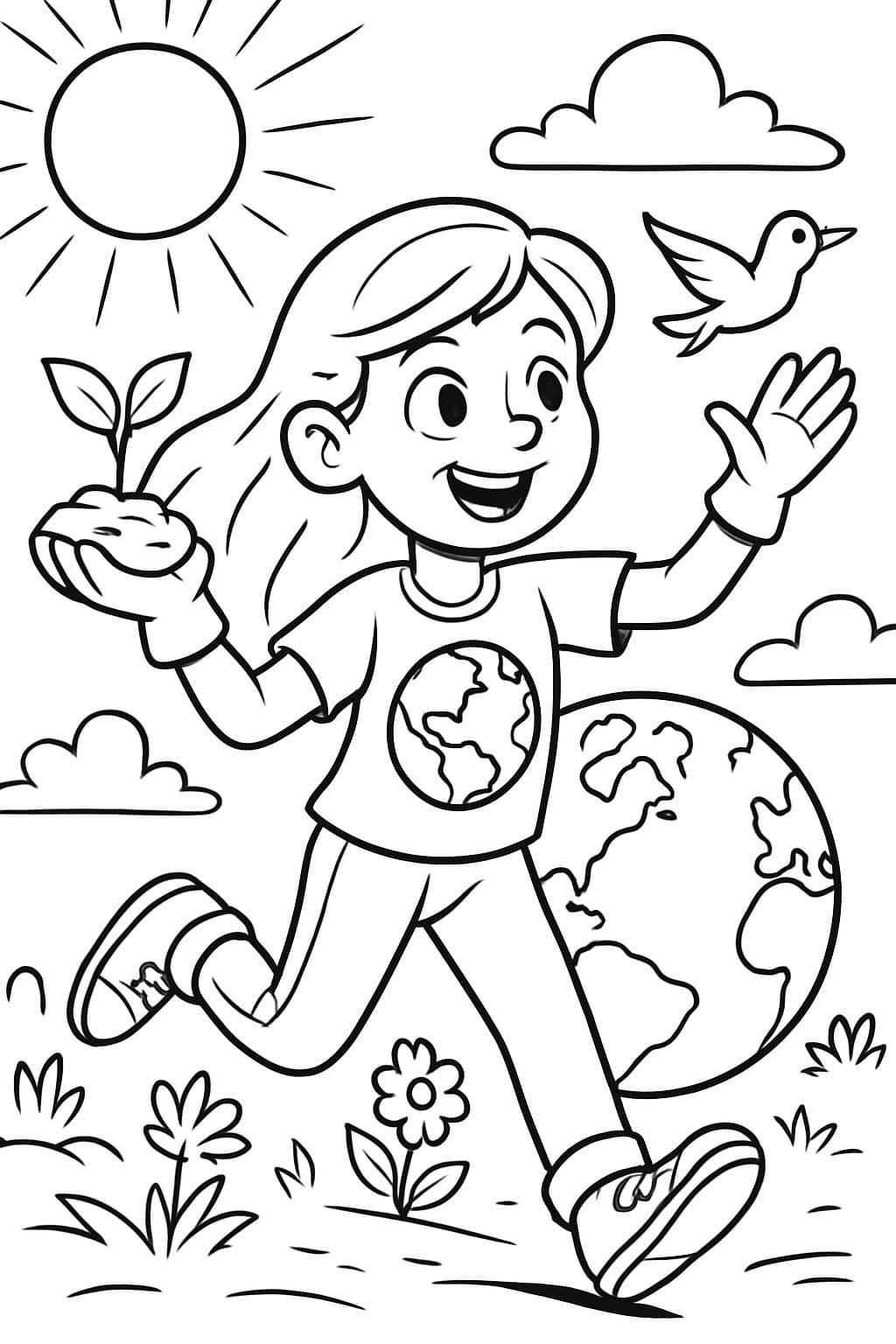 coloriage par numéro addition simple image jour de la terre