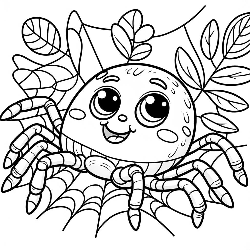 Araña realista para una página para colorear.