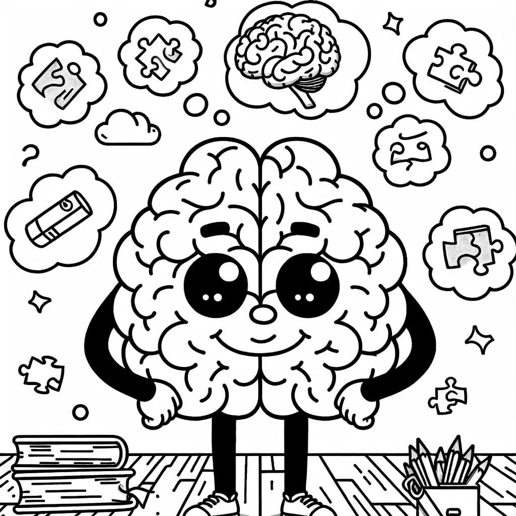 Una imagen que representa la mente humana, perfecta para colorear.