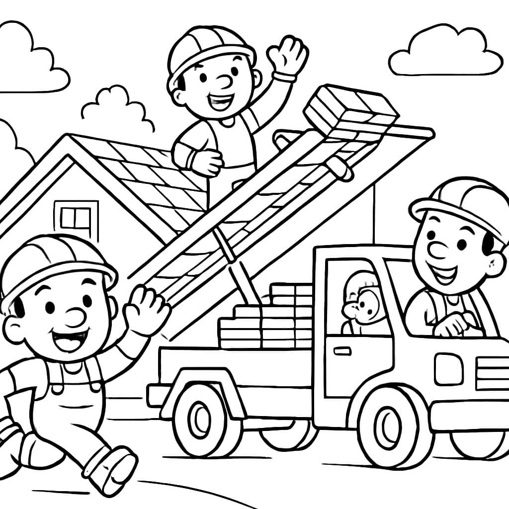 une équipe livrant des bardeaux dans un camion-convoyeur de toiture