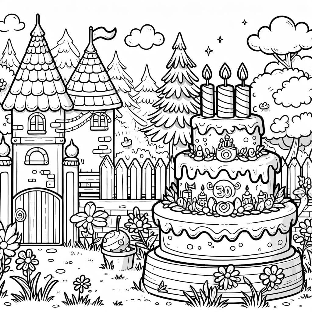 Geburtstagskuchen im Garten zum 30. Geburtstag