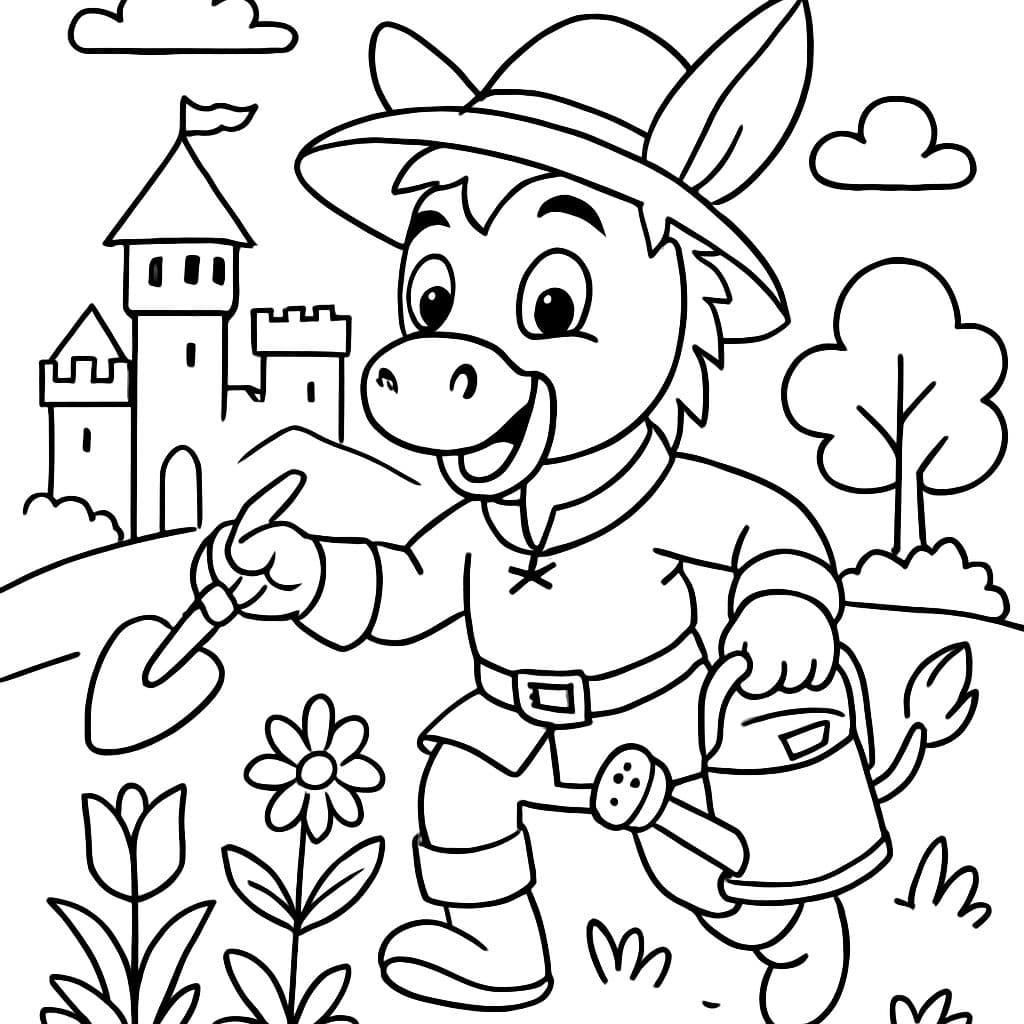 Un tierno burrito jardinero de la época medieval.