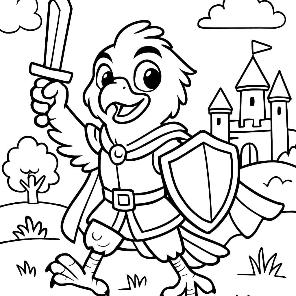 Una tierna águila pescadora de la época medieval