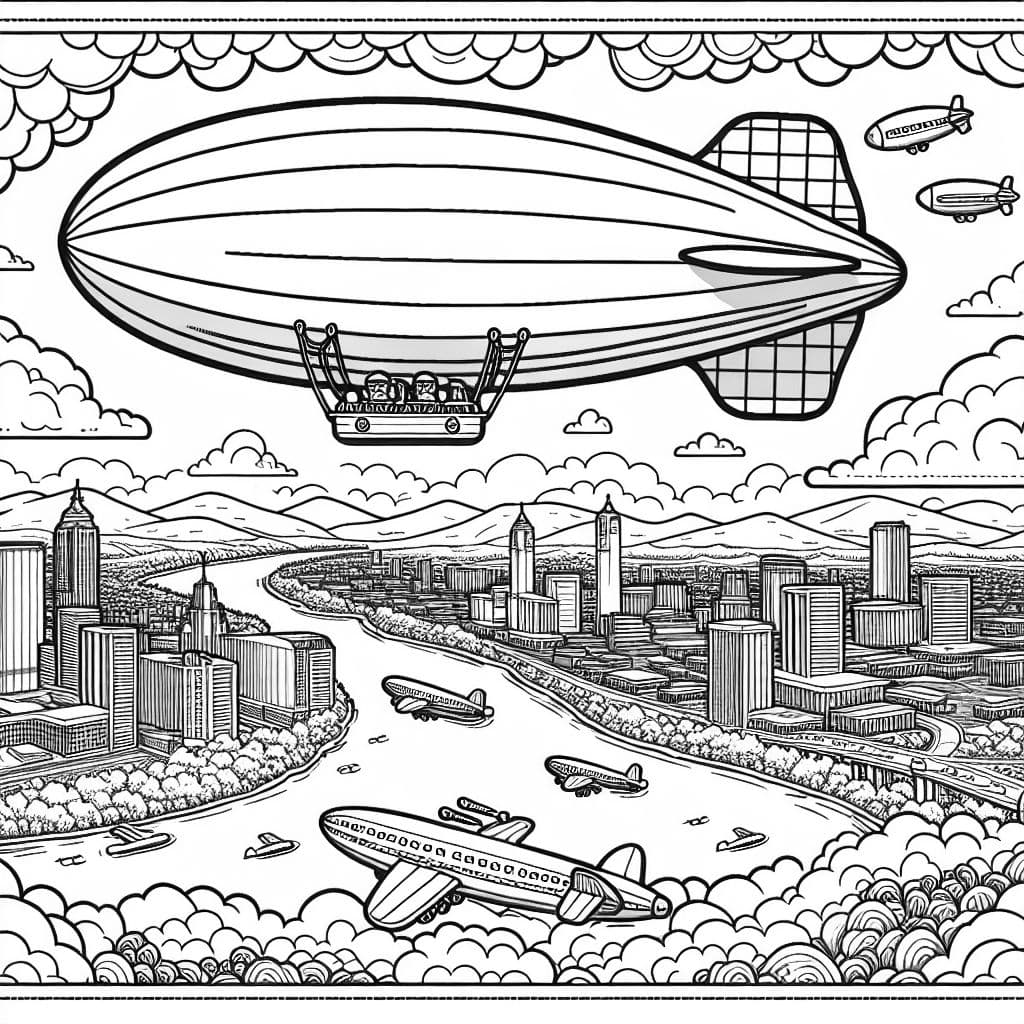 Ein Zeppelin fliegt über Las Vegas und bietet atemberaubende Ausblicke auf die Stadt.