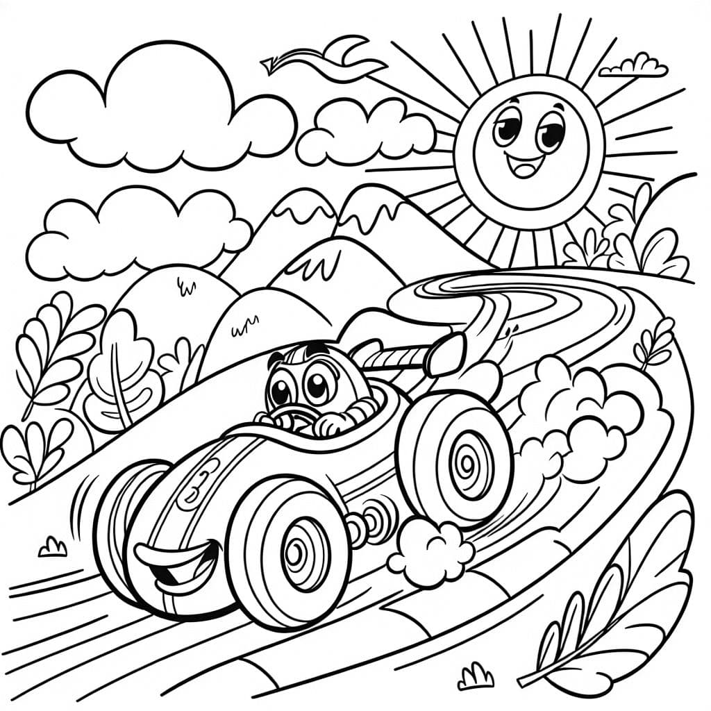 un coche de carreras rápido subiendo una montaña.