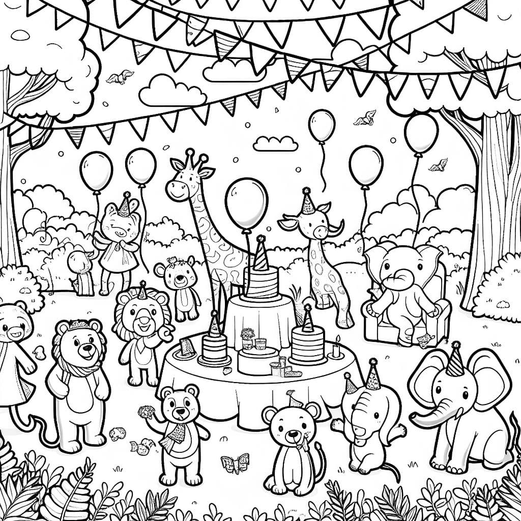 una fiesta en el zoológico a la que fueron invitados todos los animales