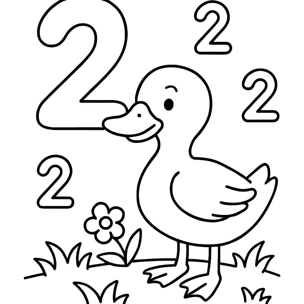 Create an activity sheet for the preschool section where the child must recognize, circle, and color the number 2.