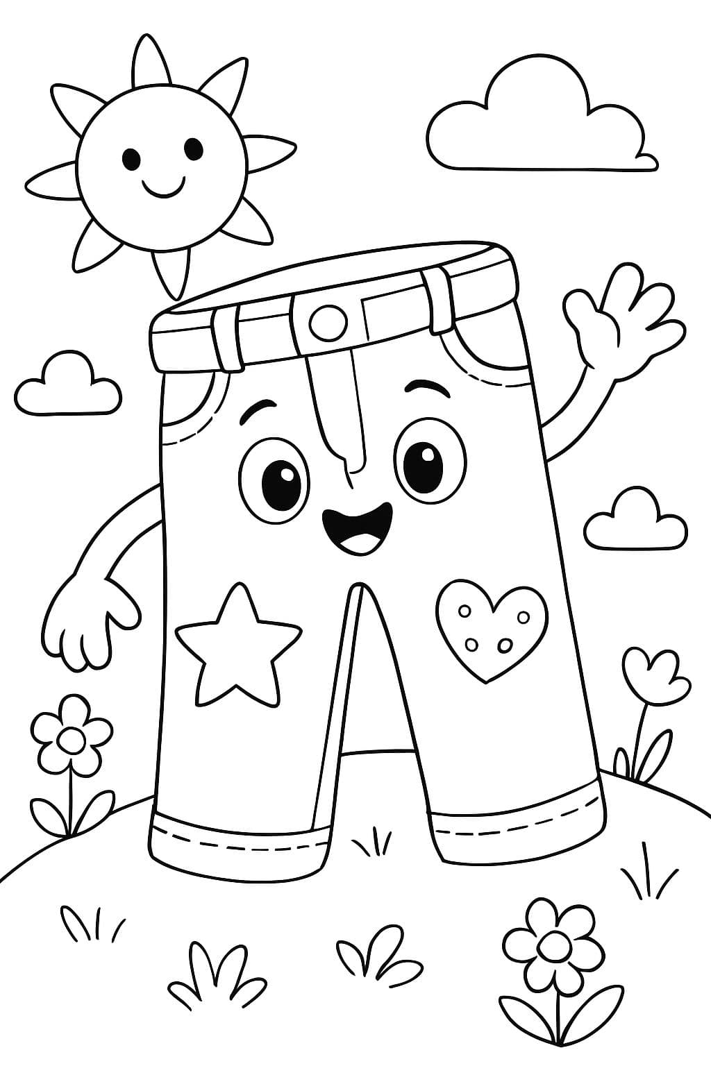 Pantalones de mezclilla lindos con diseños simples