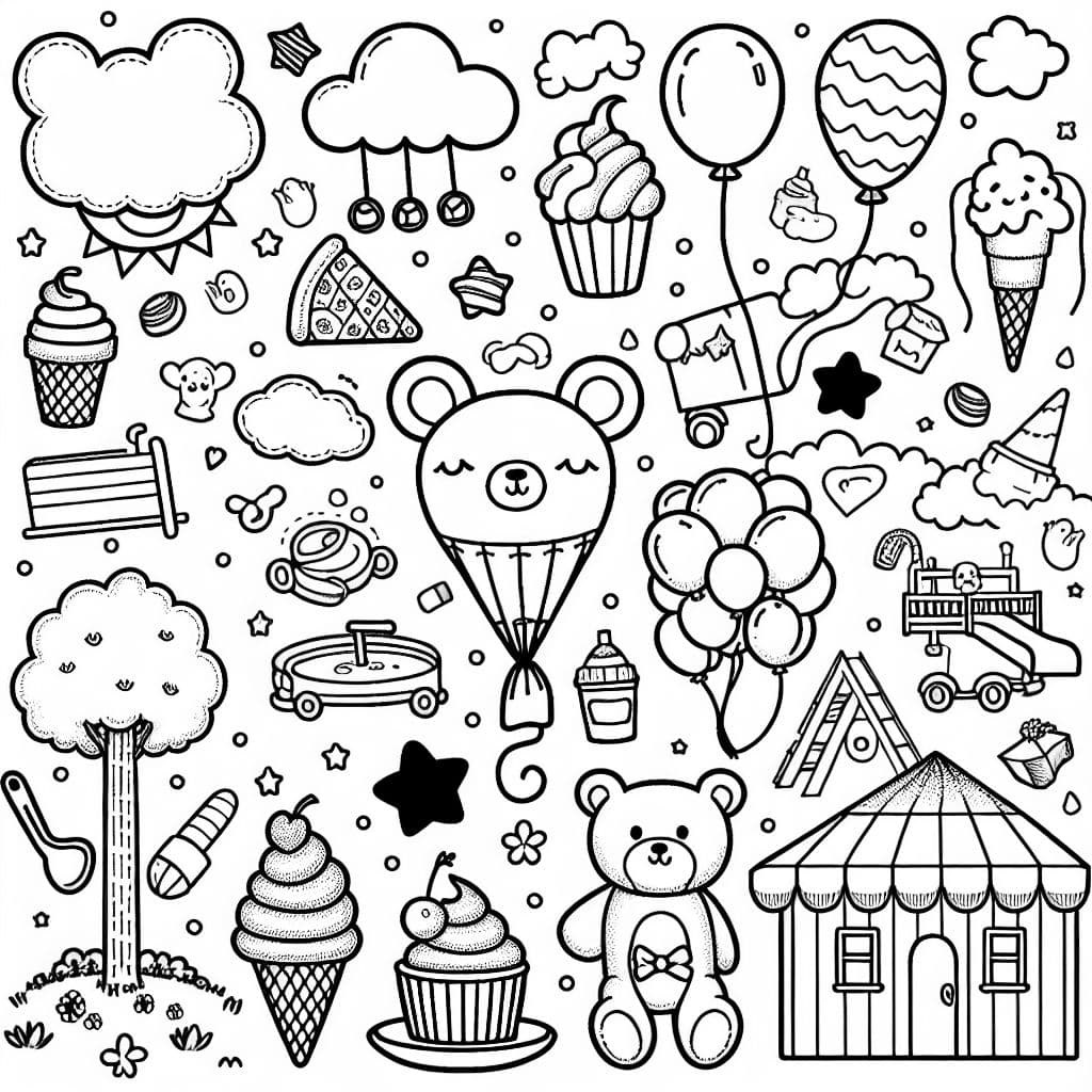 une page de coloriage sur les choses qui vous rendent heureux