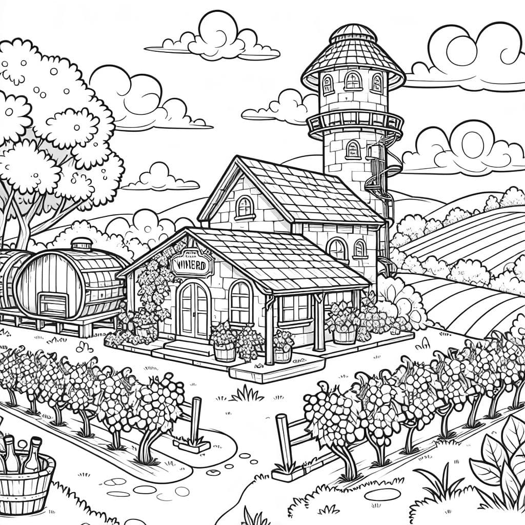 Un vignoble avec des vignes et un panneau qui dit "Southern Grove Vineyard"