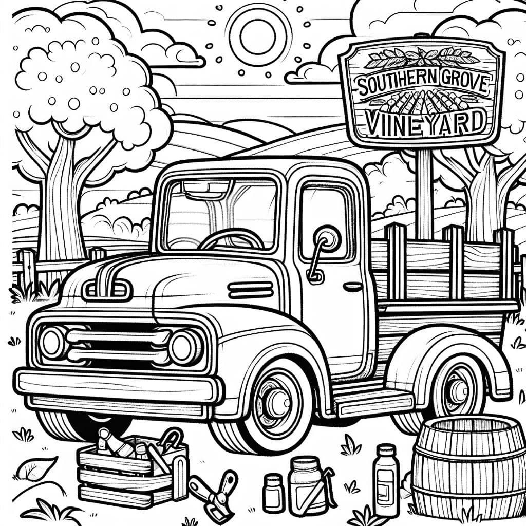 Lastwagen mit der Aufschrift Southern Grove Vineyard