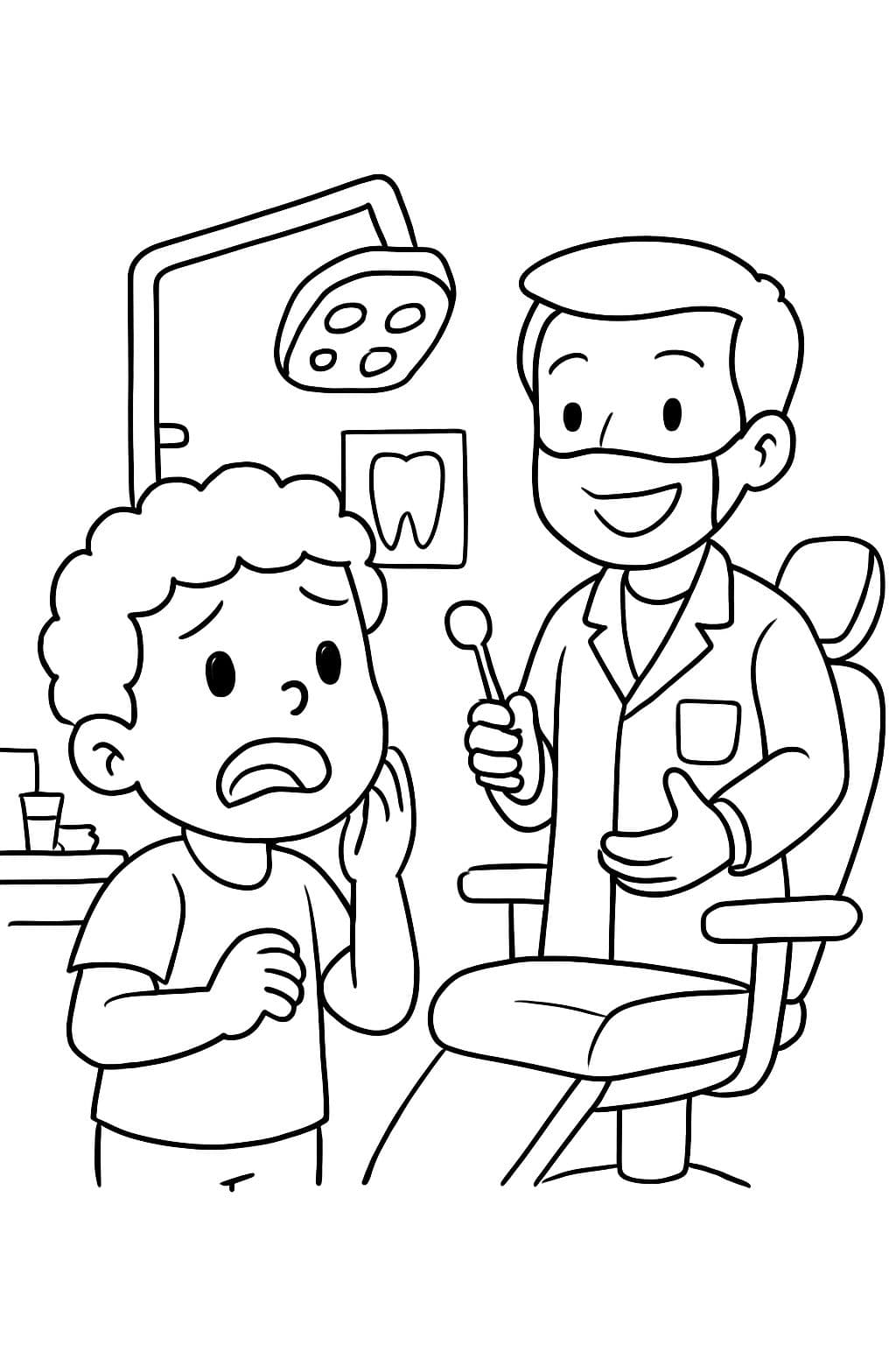 Enfant ayant peur d'aller chez le médecin ou le dentiste.