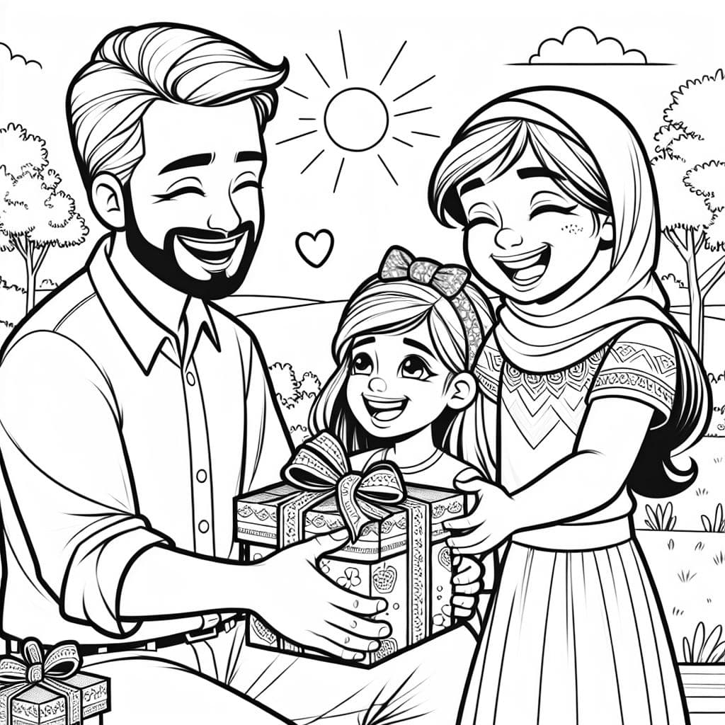 picture as a gift for father's day with 2 little daughters who are in love with their german daddy
