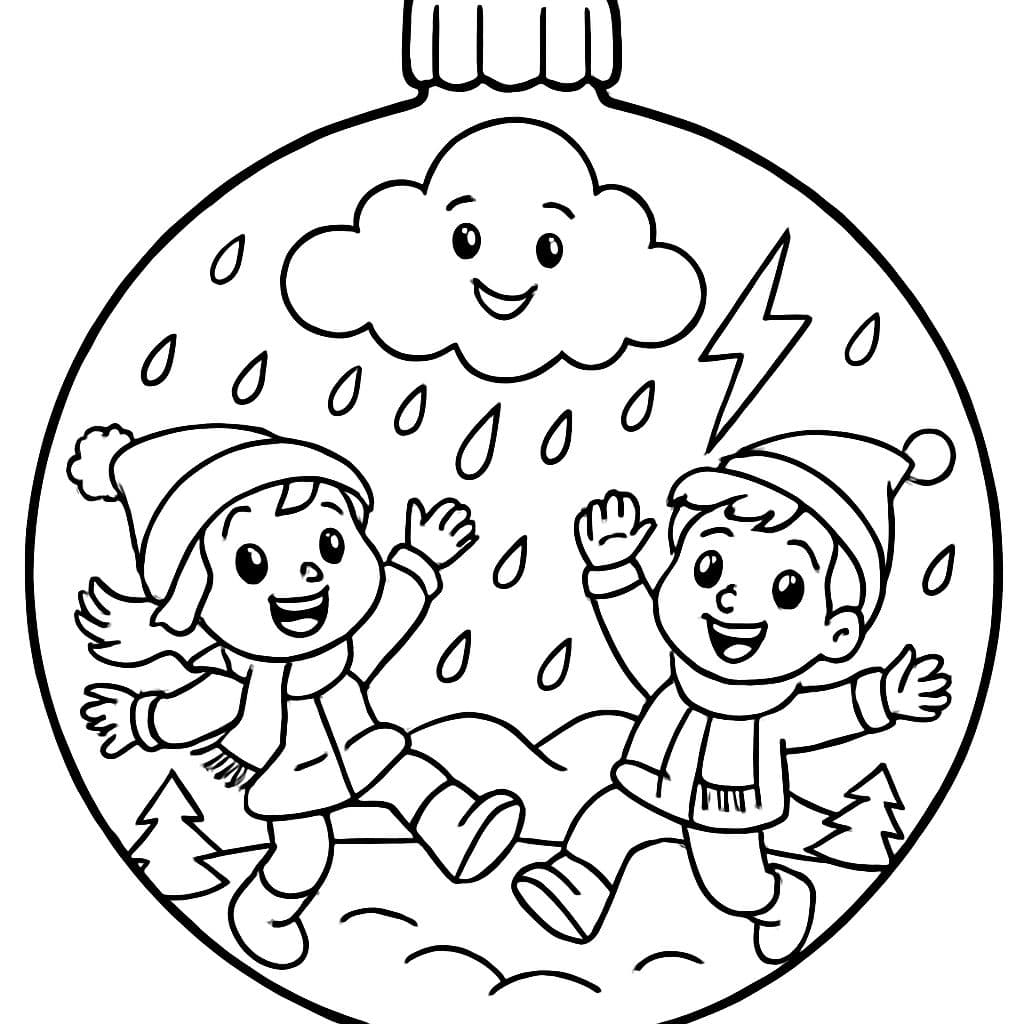 gran adorno navideño con una escena de tormenta