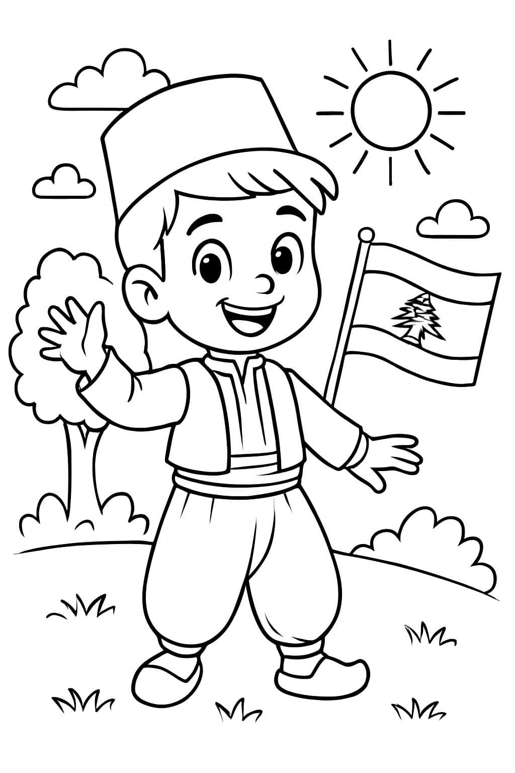 ein Junge, der libanesische traditionelle Kleidung trägt