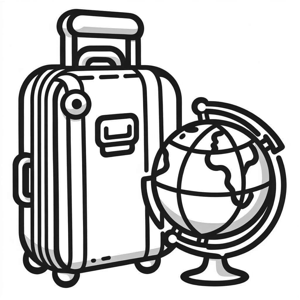 something that says "suitcase ready, the world is calling"