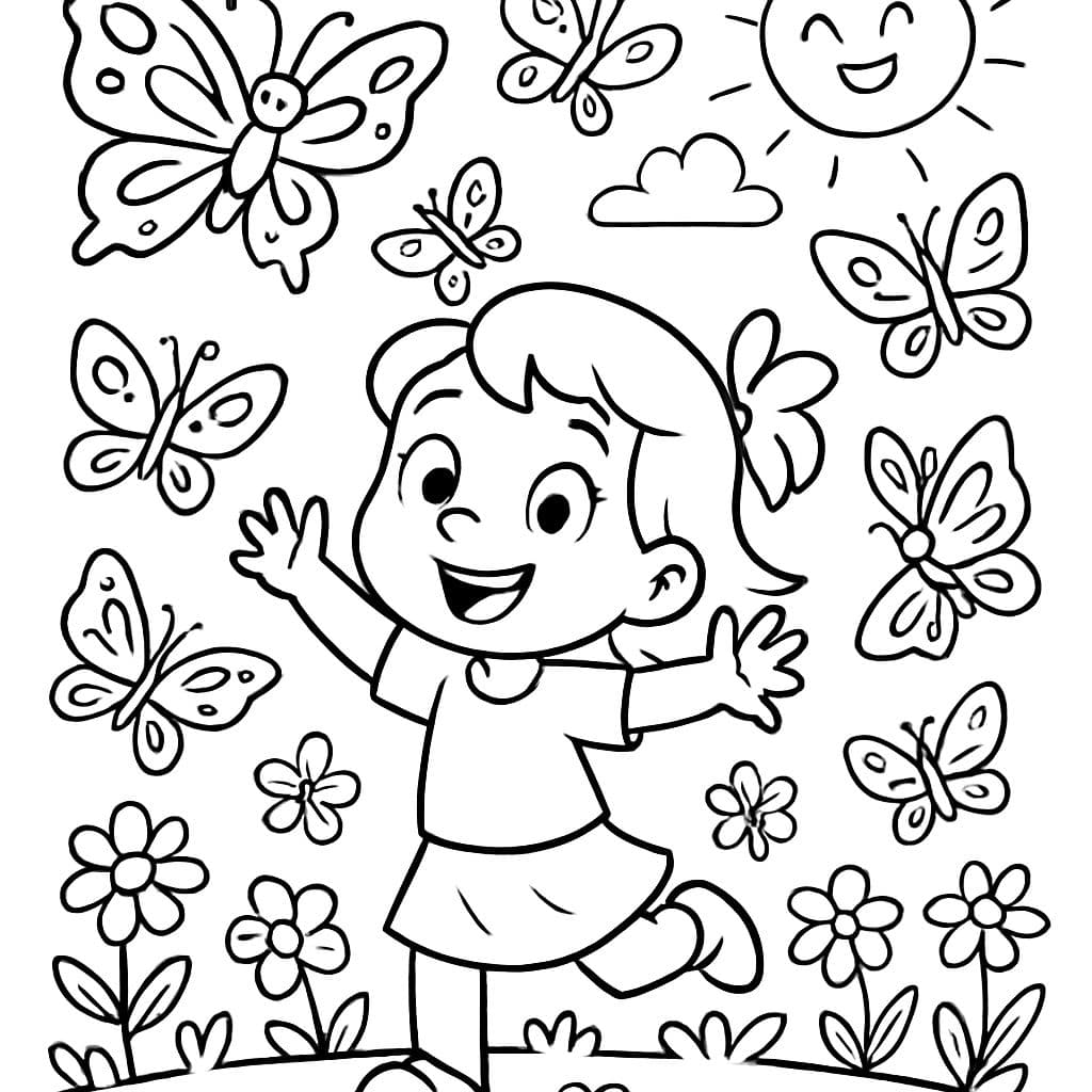 Tantas mariposas que vuelan en un campo de flores en un día soleado.