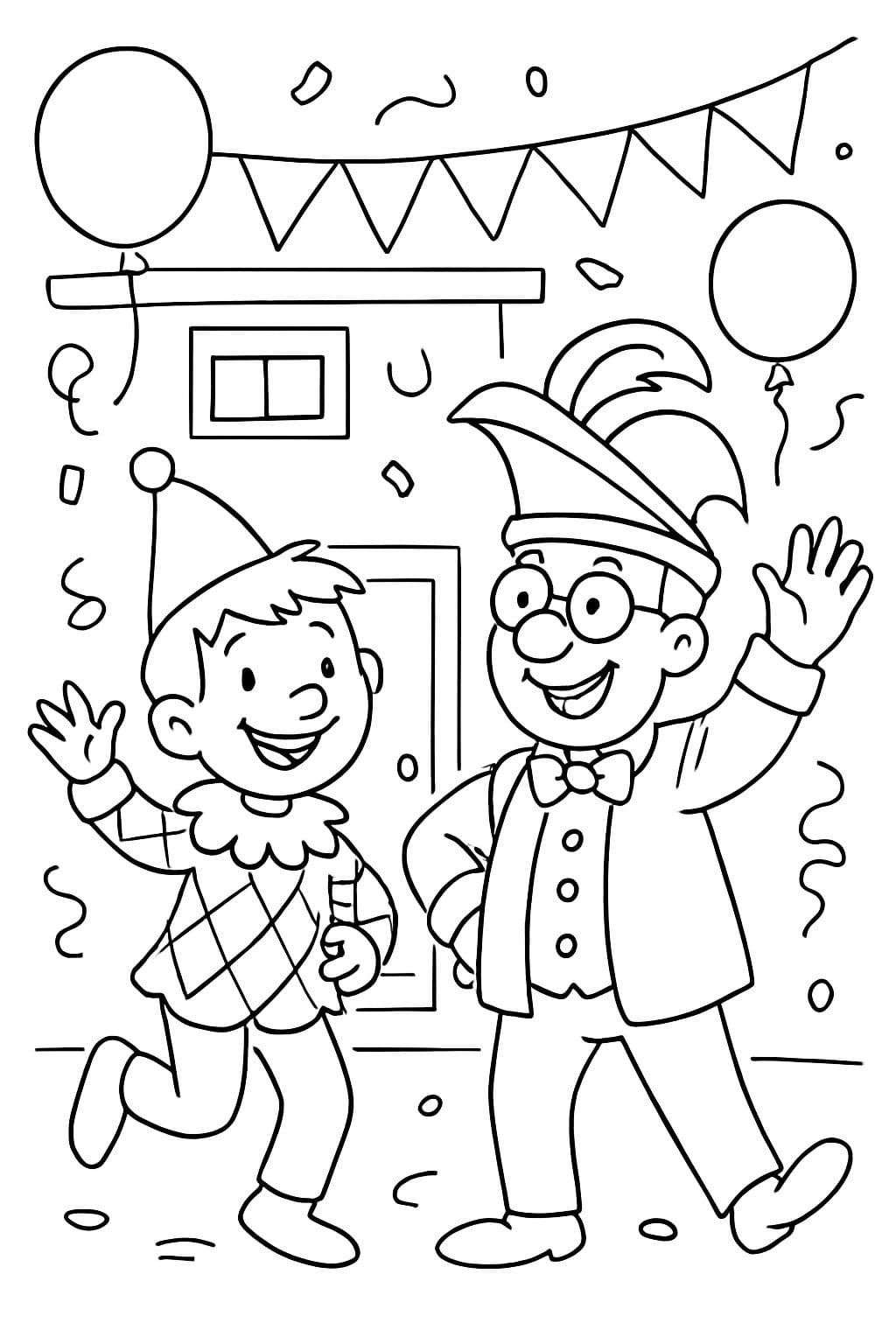 Norbert y Thomas en el carnaval de la oficina