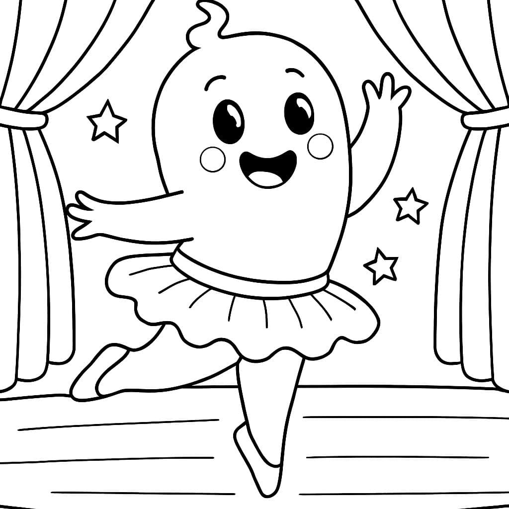 Bailarina fantasma en el escenario con un tutú