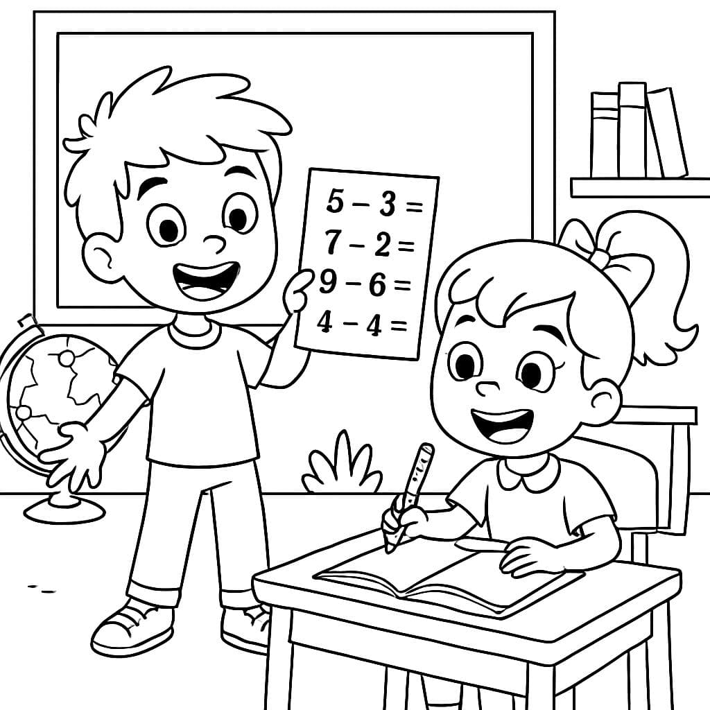 Dame una hoja de trabajo de sustracción de clase 1.