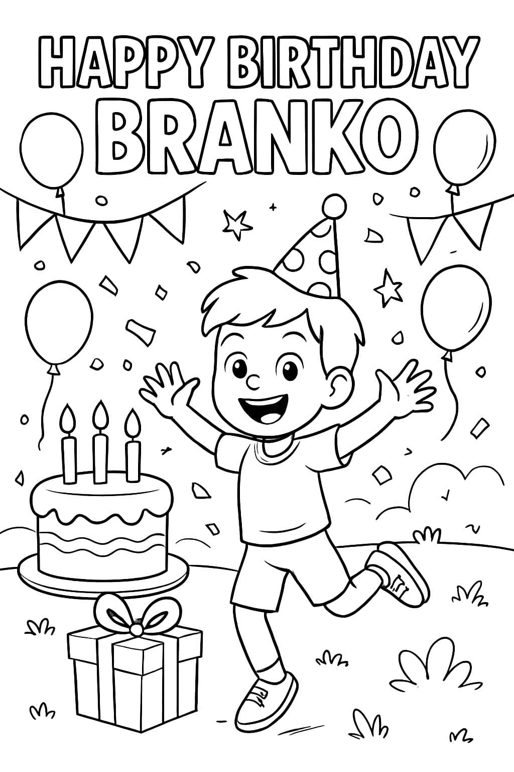 FÜGE DEN NAMEN HINZU: HERZLICHEN GLÜCKWUNSCH ZUM GEBURTSTAG, BRANKO