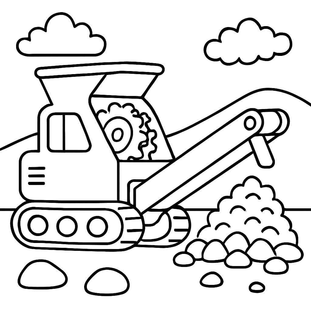 Eine Schredder Maschine zur Zerkleinerung von Steinen