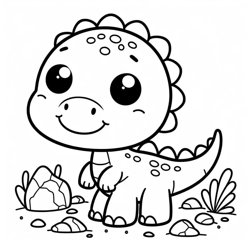 Un dinosaure très simple avec le moins de détails possible et sans arrière-plan