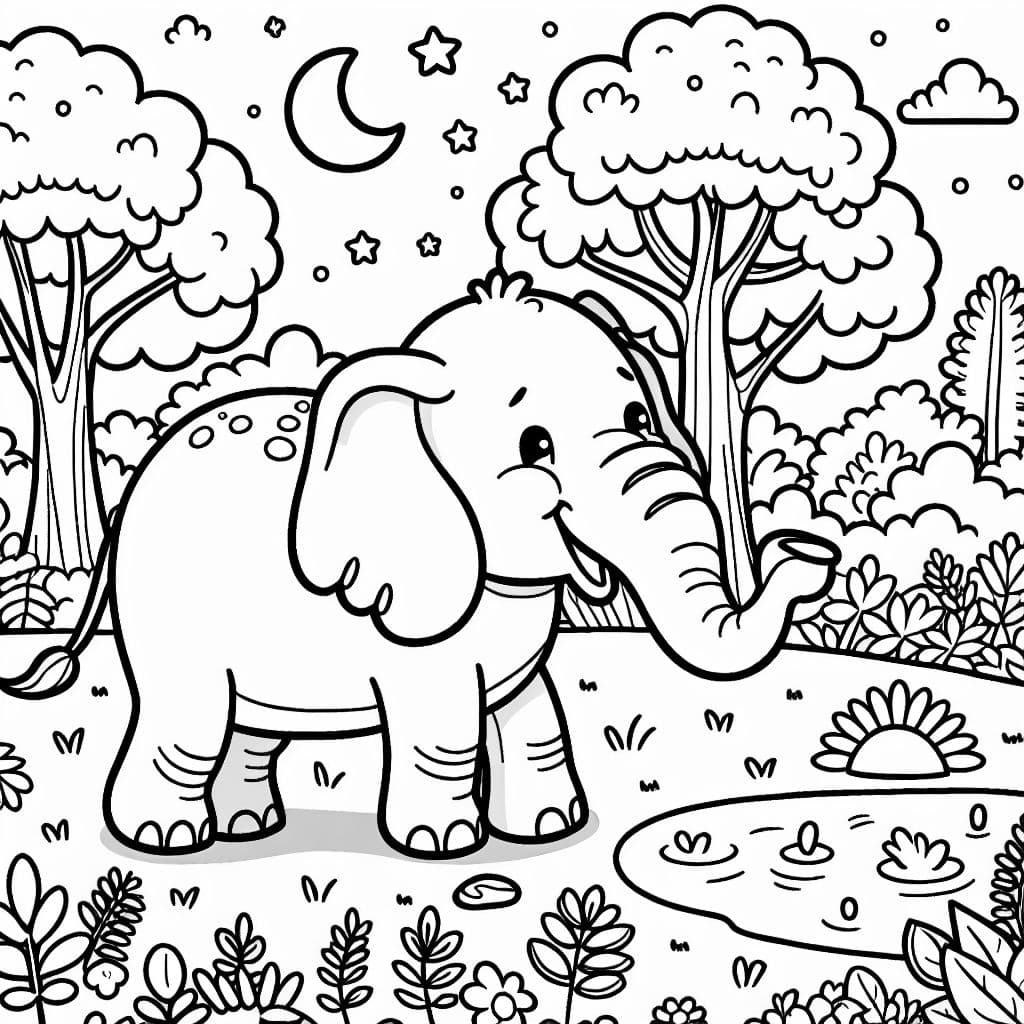 Un elefante, un gran y amable animal que a menudo se ve en la naturaleza o en el zoológico.