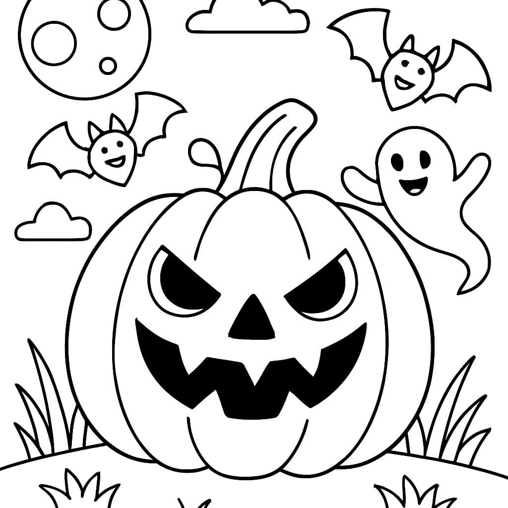 calabaza de halloween con una sonrisa espeluznante