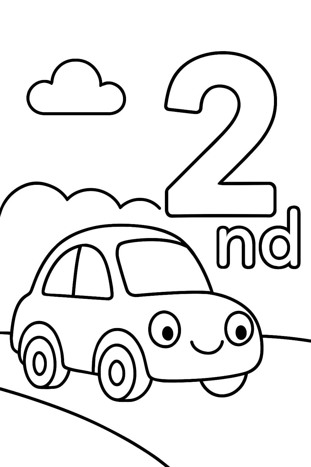 Carte d'anniversaire pour un garçon amoureux des voitures pour ses 2 ans