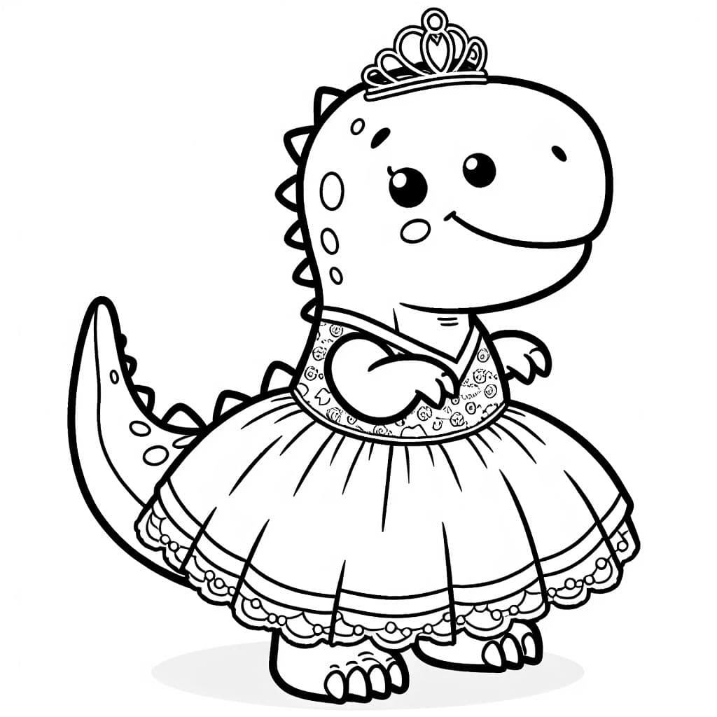 Geburtstags-Dinosaurier in Prinzessinnenkostüm