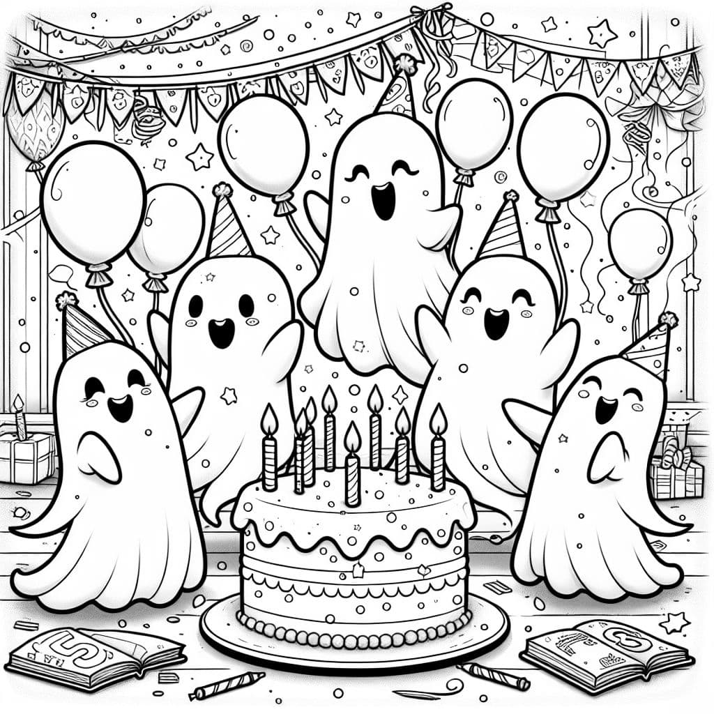 5 Gespenster, die einen 5ten Geburtstag feiern