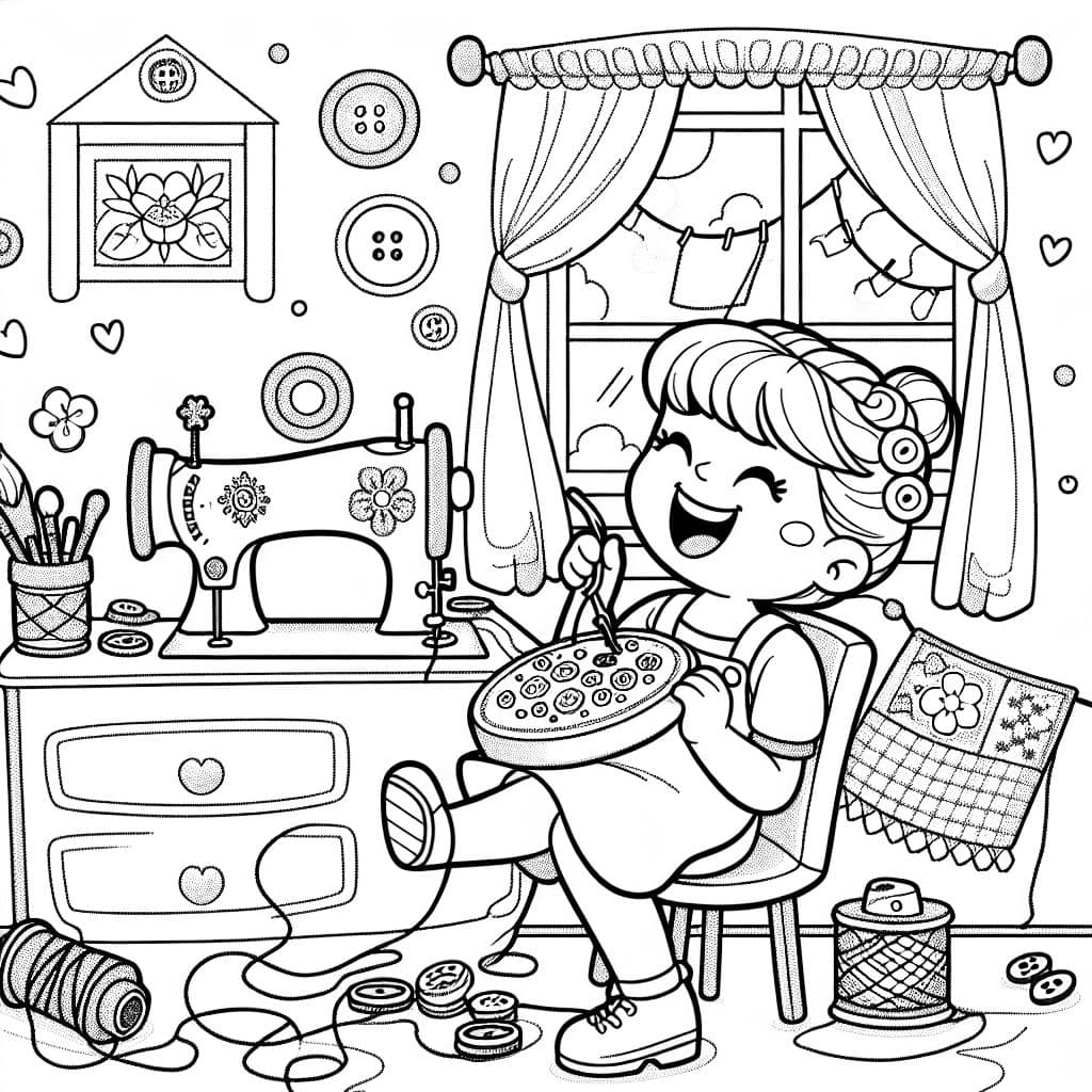 Día de la Madre Kati en el Trabajo en la Bordado