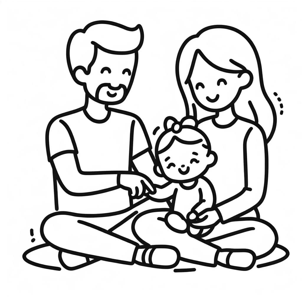 ein einfaches Bild von einem Vater und einer Mutter