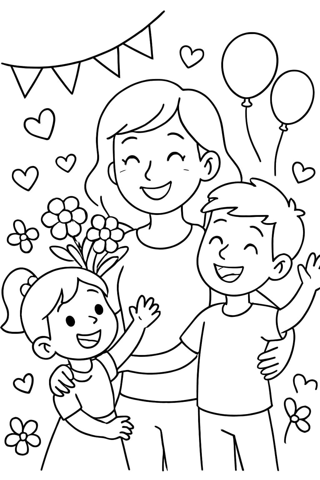Fröhlichen Muttertag, kleines Mädchen, Teenager Junge