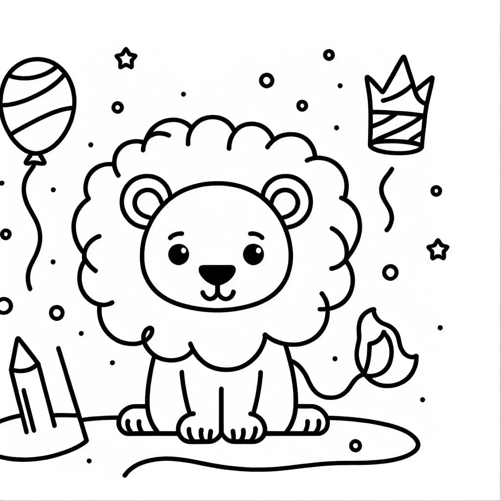 Contorno de león para una página para colorear.