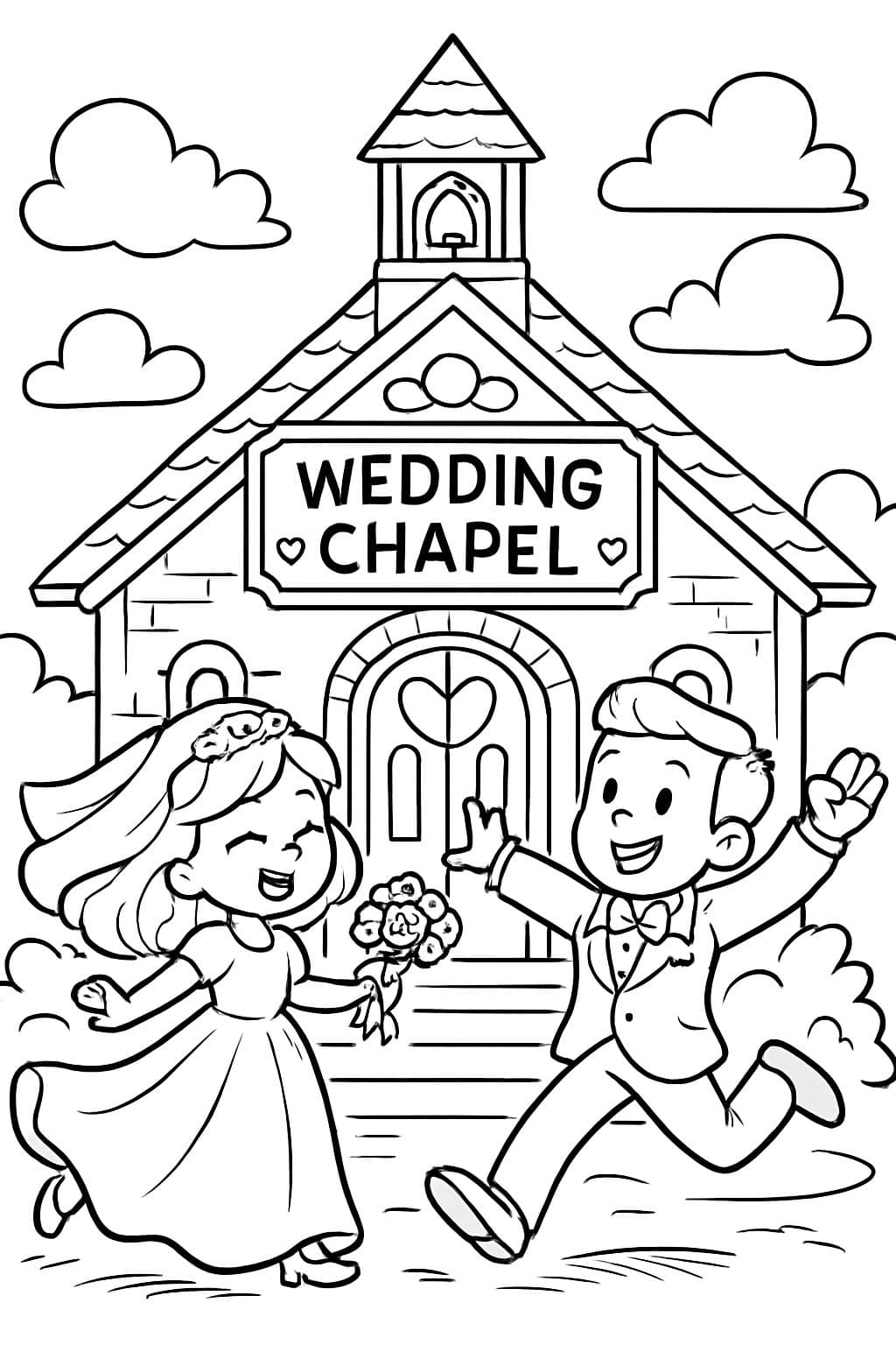 Una adorable capilla de bodas retro, completa