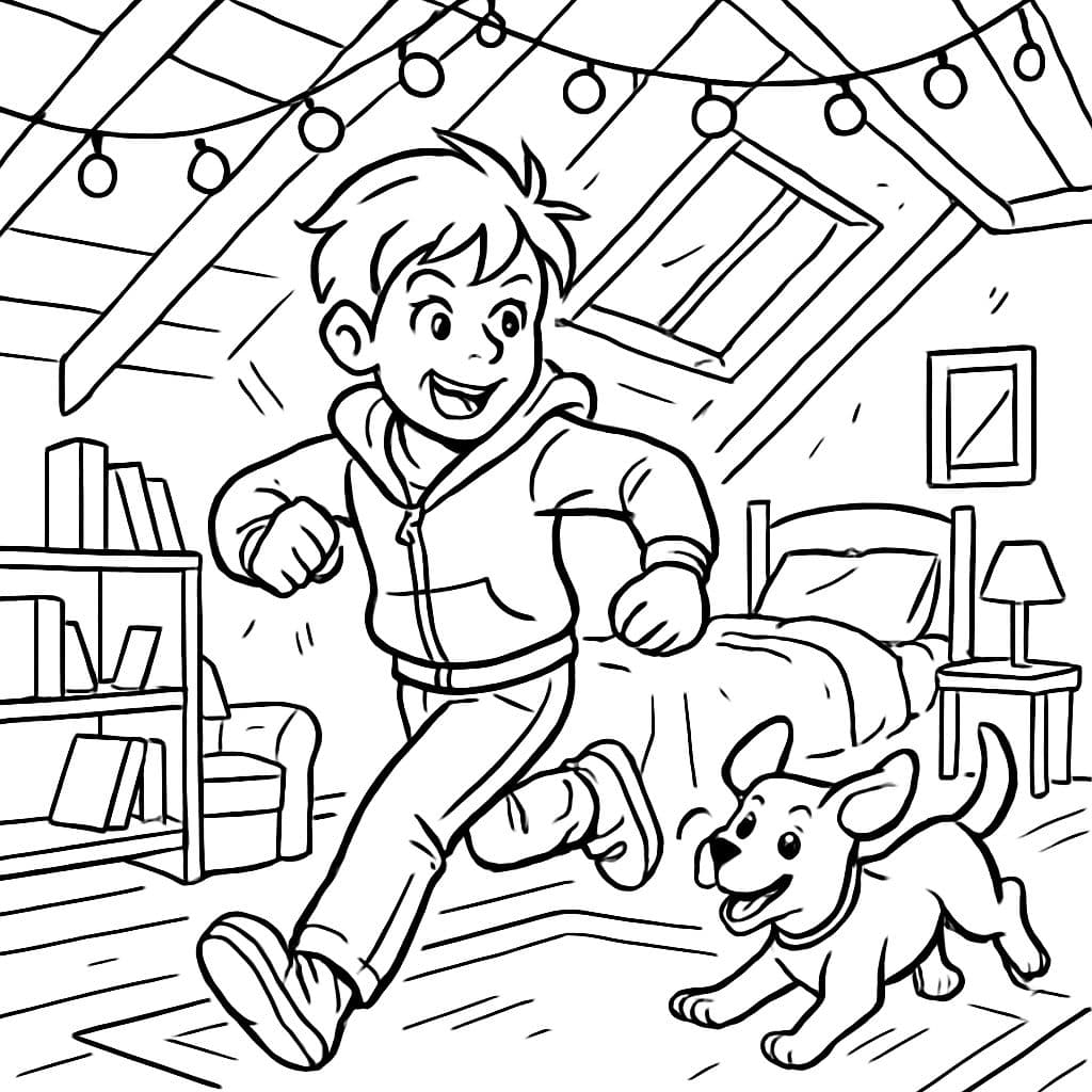 Acogedor, Habitación en el Ático, Luces de hadas