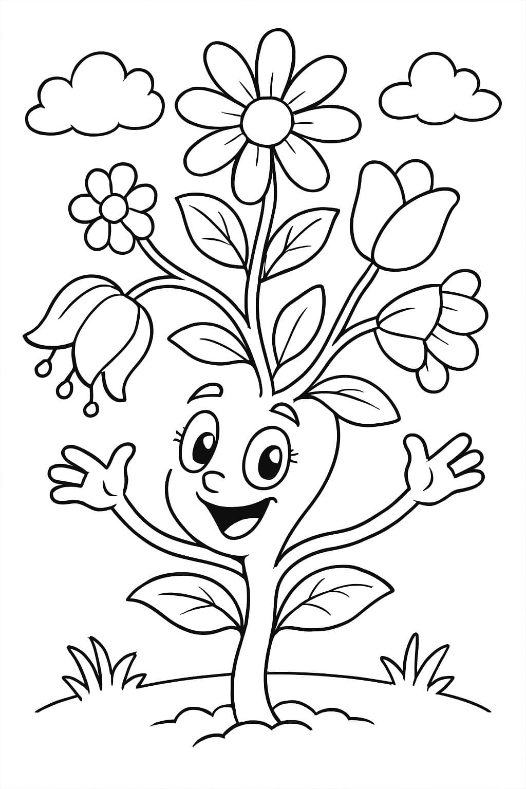 una planta con diferentes tipos de ramas de flores