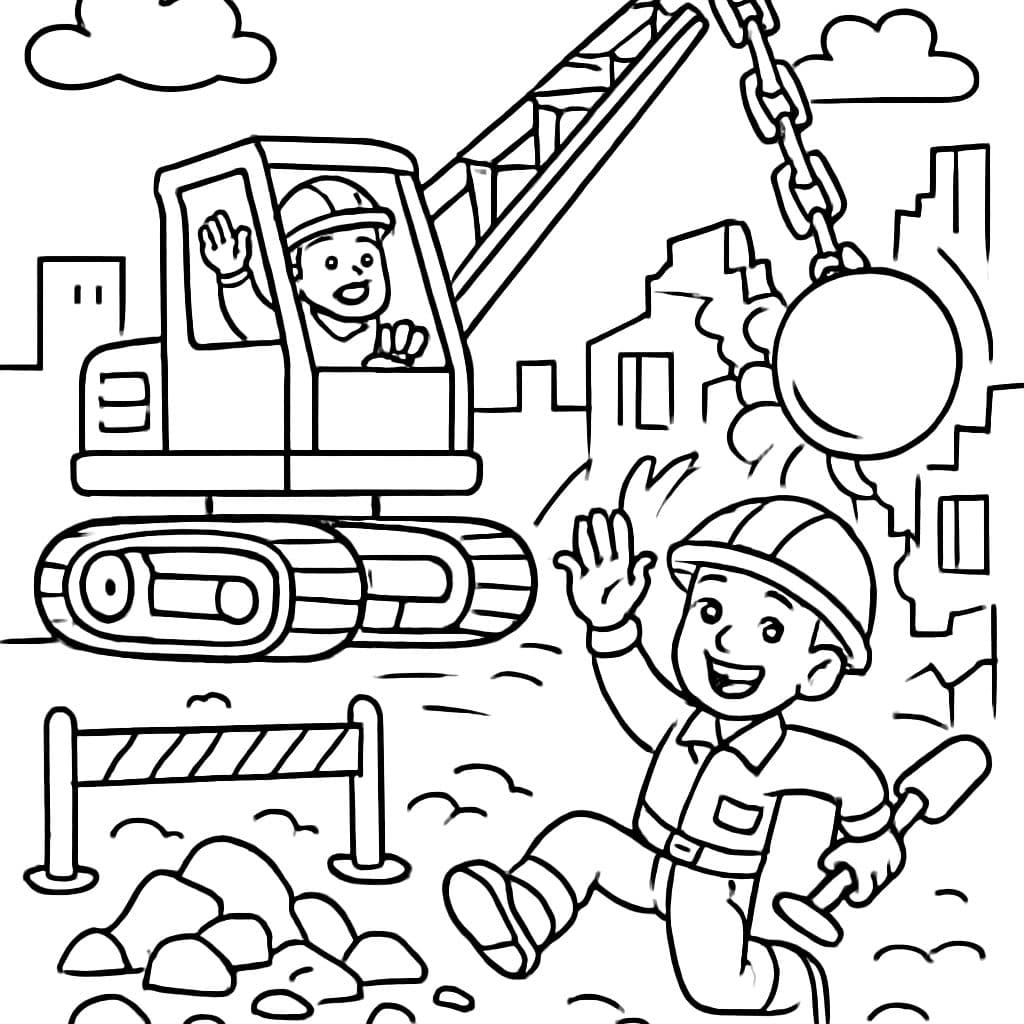 una obra de construcción con grúa de demolición